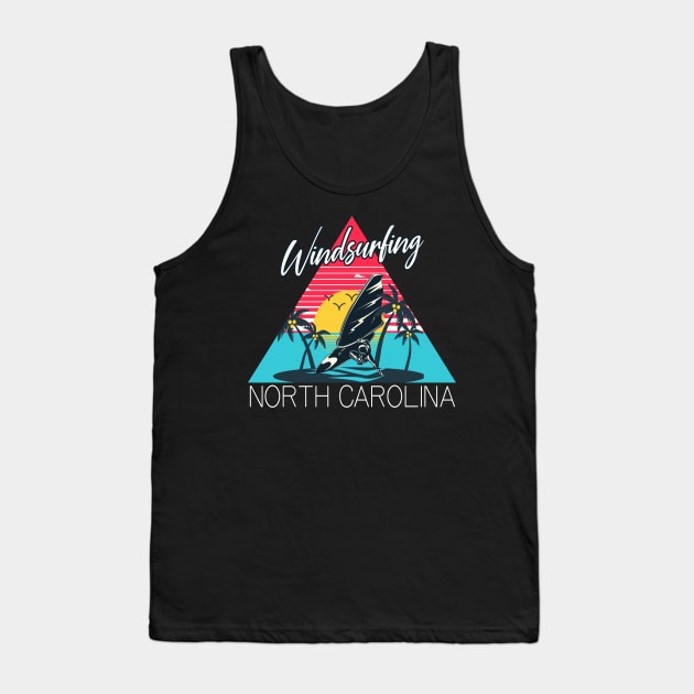 Windsurfing North Carolina Summer Beach Tank Top by Foxxy Merch